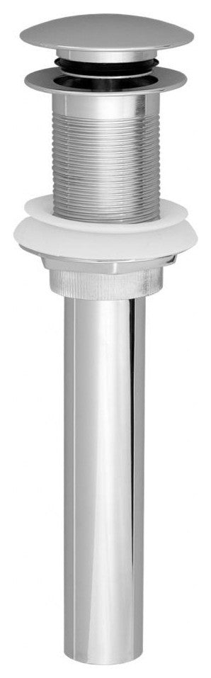 Euro Mushroom Lavatory Drain W/O Overflow Holes - Exposed In Polished Chrome