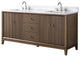 Vanity Art Bathroom Vanity with Engineered Marble Top and Sink, Walnut, 72" (Double Sink), Brushed Nickel