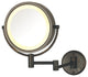 Jerdon HL75BZD Hard-Wired 8.5-Inch Two-Sided Lighted Wall Mount Mirror w/ 8x Mag