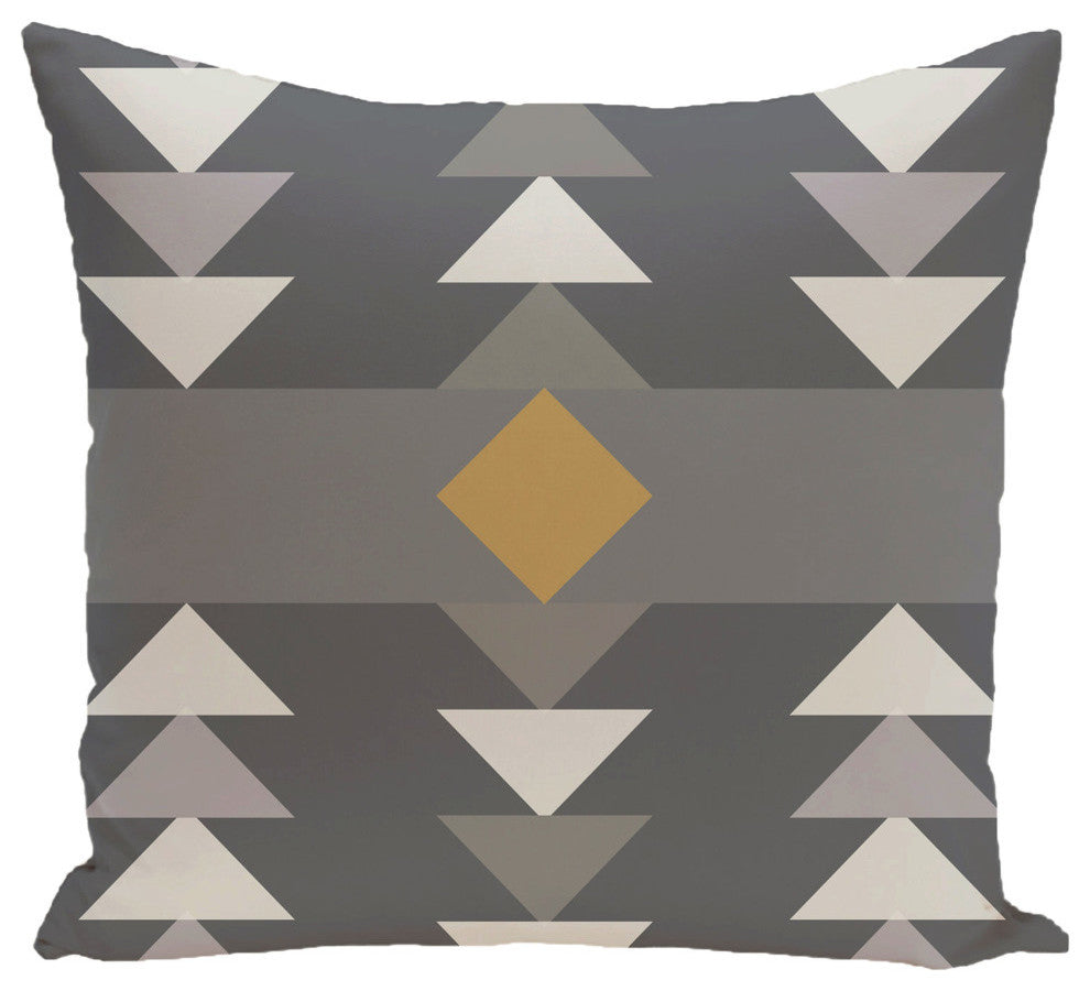 Sagebrush Geometric Print Pillow, Gray, 18"x18"