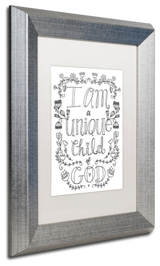 Elizabeth Caldwell 'Unique Child of God' Art, Silver Frame, White Mat, 11x14
