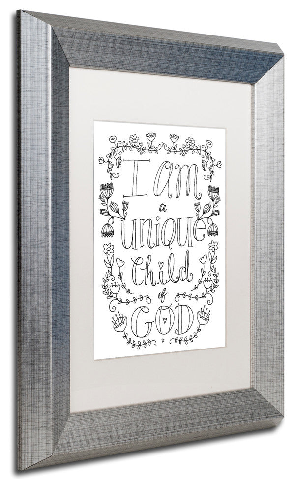 Elizabeth Caldwell 'Unique Child of God' Art, Silver Frame, White Mat, 11x14