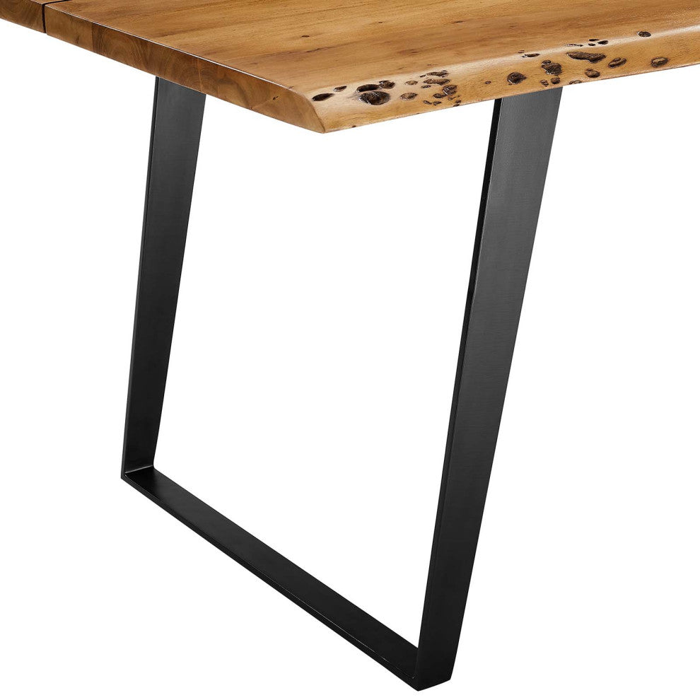 Viggo 60" Live Edge Acacia Wood Acacia Wood Dining Table - Black Natural