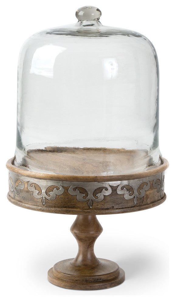 21"H Wood/Metal Cake Pedestal