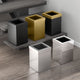 Square Modern Wastebasket, Satin Nickel