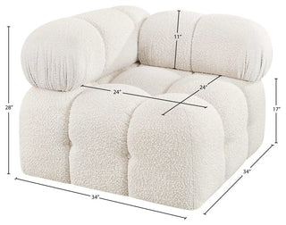 Ames Boucle Fabric Modular Chair, Cream, Corner Chair