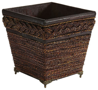 Lacquered Coiled Rope Decorative Planter