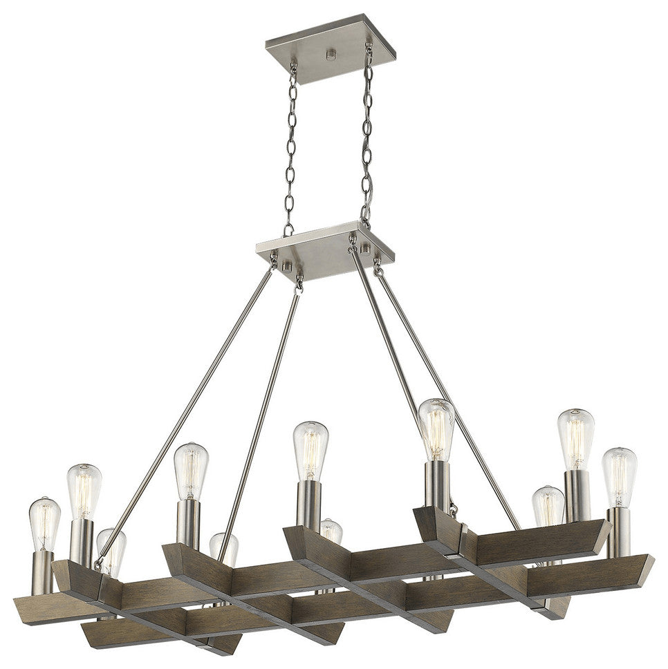Finnick 12-Light Satin Nickel Chandelier