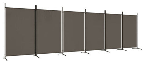 vidaXL Room Divider Folding Privacy Screen 2 Panel Room Divider Black Fabric, Anthracite, 204.7" X 70.9"/ 1 Piece