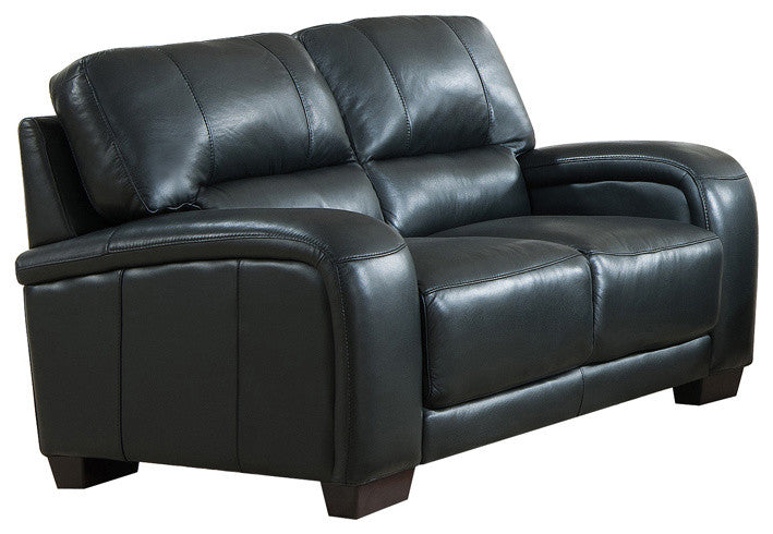 Brigitte Leather Craft Loveseat, Black