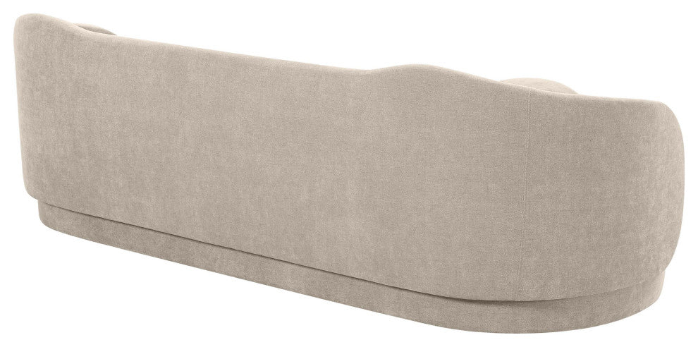 Circe Taupe Textured Velvet Sofa - Taupe