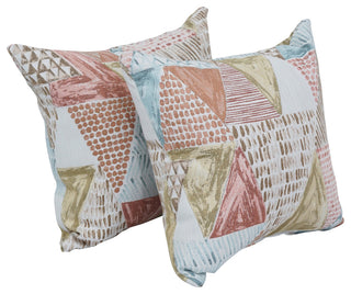 17" Jacquard Throw Pillows With Inserts, Set of 2, Kandafrt Blush