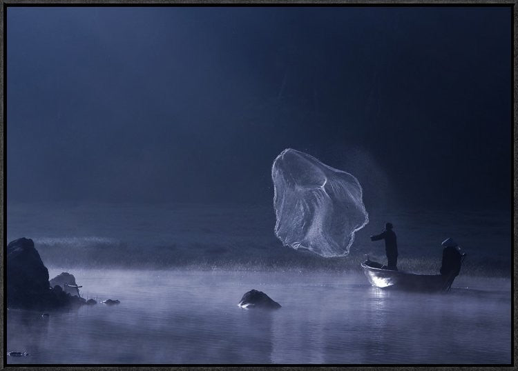 "Capture The Light" Framed Canvas Giclee by Nunu Rizani, 31x22"