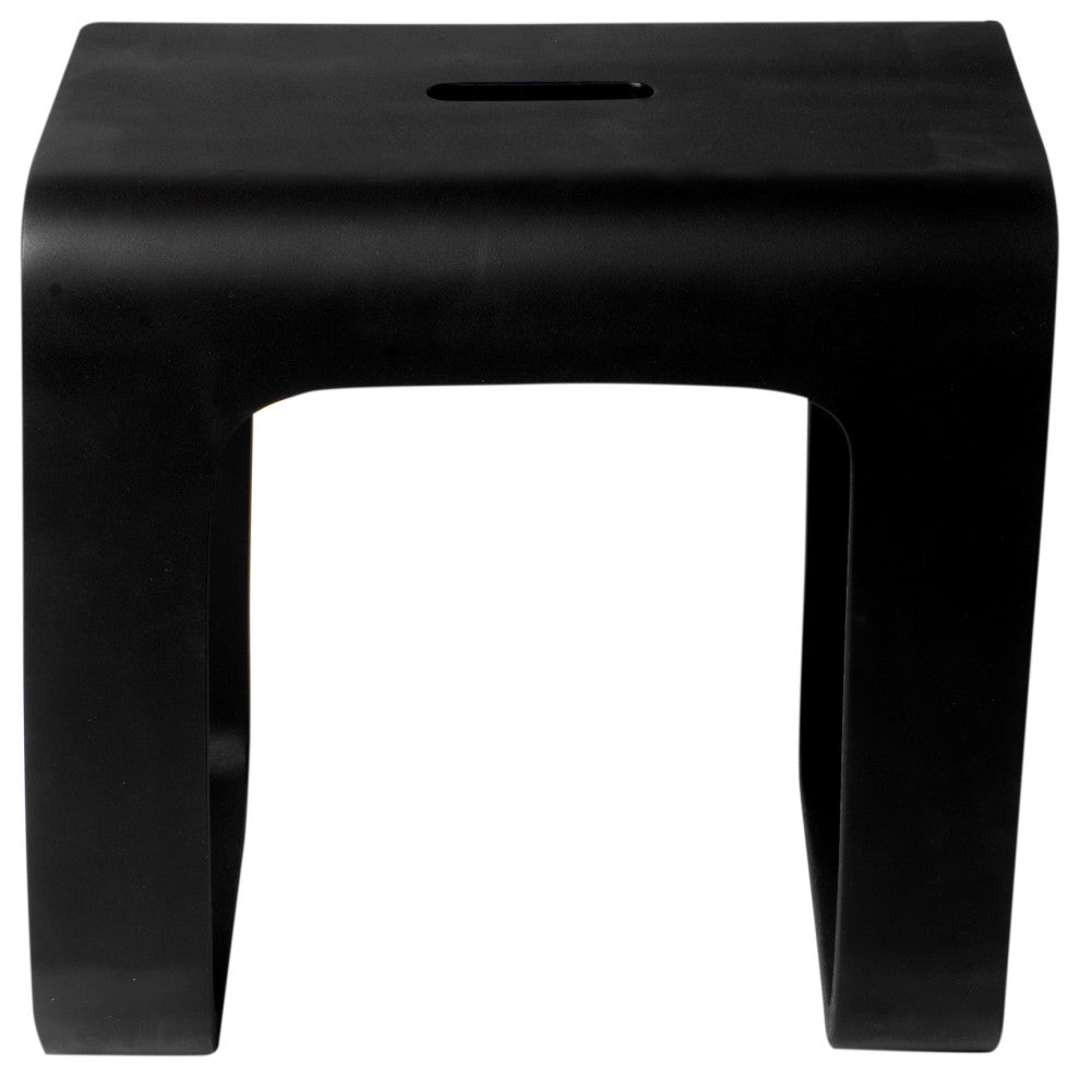 Alfi Brand Black Matte Solid Surface Resin Bathroom / Shower Stool