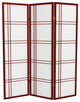 5' Tall Double Cross Shoji Screen, Rosewood, 3 Panels