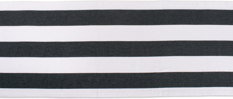 DII Black/White Dobby Stripe Table Runner