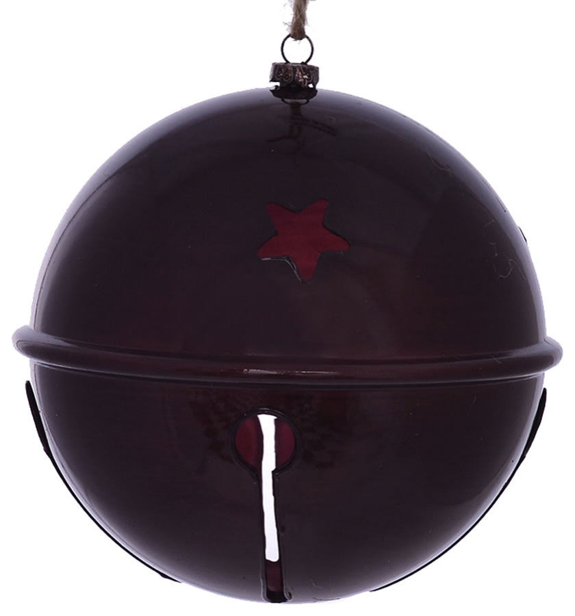 Vickerman Mc198365 6" Burgundy Wood Grain Bell Christmas Ornament, Pack of 2