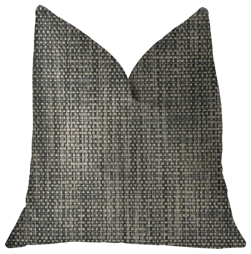 Bluejay Cayne Blue and Gray Luxury Throw Pillow, 20"x30" Queen