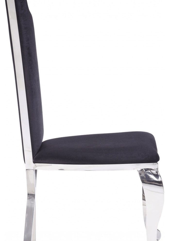 20" X 21" X 43" Fabric Stainless Steel Upholstered Seat Side Chair Set2