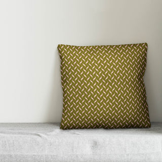 Gold Zig Zag Pattern Outdoor Throw Pillow, 16"x16"