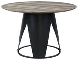 Zudora Dining Table, Antique Oak and Black Finish