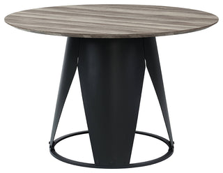 Zudora Dining Table, Antique Oak and Black Finish