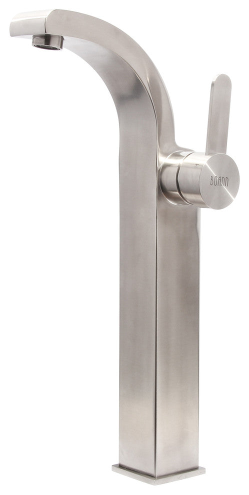 Boann Priscilla Bathroom/Vessel Faucet, 15", Brushed Stainless Steel