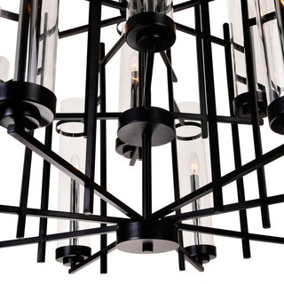 Sierra 12 Light Up Chandelier With Black Finish