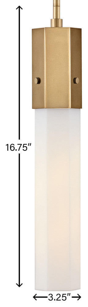 Hinkley 16.75" Facet Extra Small Pendant Light - Heritage Brass + Etched Glass