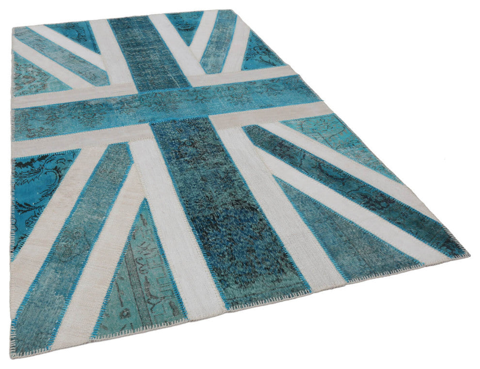 Rug N Carpet - Handmade Anatolian 6' 3'' x 9' 11'' Flag Patchwork Rug