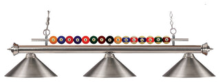 Shark Collection 3 Light Billiard Light in Brushed Nickel Finish