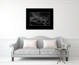 Contantin Empire Monochrome Map Print On Canvas With Black Frame, 16" X 21"