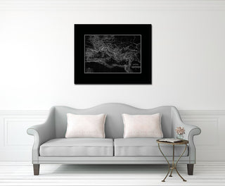 Contantin Empire Monochrome Map Print On Canvas With Black Frame, 16" X 21"