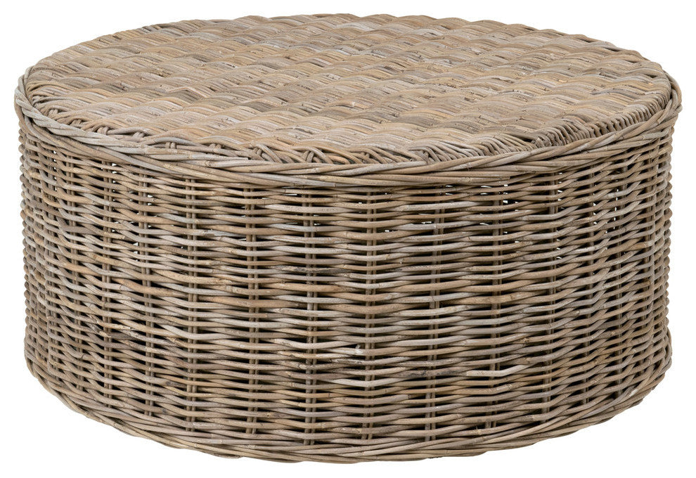 East at Main Bromley Gray Rattan Round Coffee Table