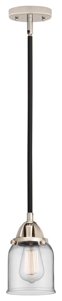 Small Bell Mini Pendant, Black Polished Nickel, Clear, Clear