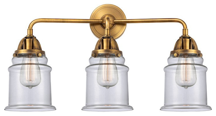 288-3W-BB-G182-LED Canton 3 Light 24" Bath Vanity Light, Brushed Brass
