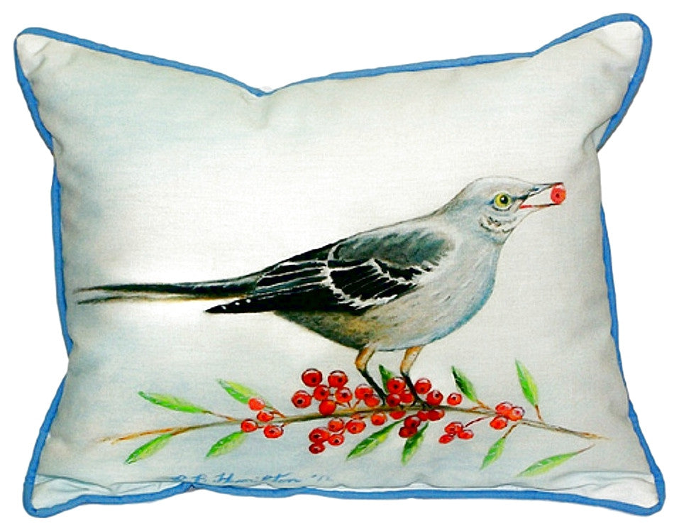 Mockingbird & Berries Large Indoor/Outdoor Pillow 16x20