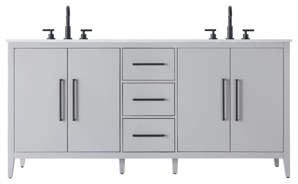 Home Living 72" Double Bathroom Vanity, Grey