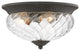 Hinkley Plantation 3-Light Outdoor Flush Mount, Museum Black