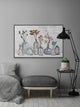 "Flower Glassware" Floater Framed Painting Print on Canvas