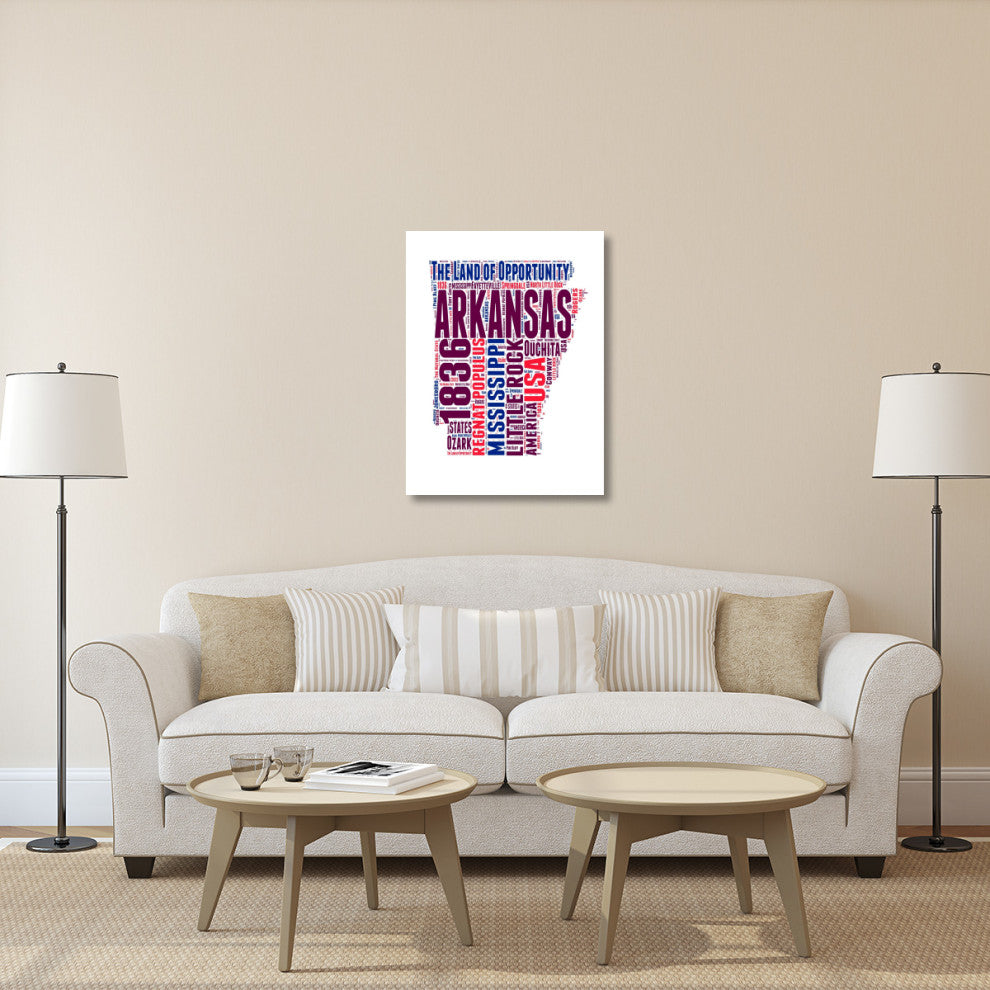 "Arkansas Word Cloud Map" Fine Art Print