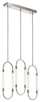 Delsey Polished Nickel Linear Chandelier 3-Light LED