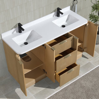 Ari Kitchen and Bath Calamigo 60" Freestanding Bathroom Vanity Oak
