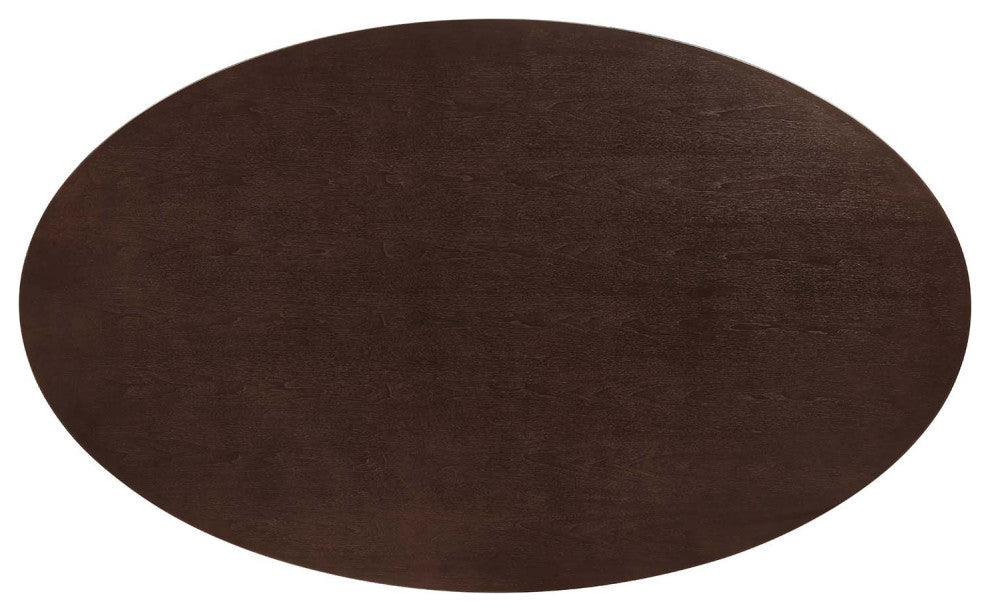 Modway Lippa 78" Wood Oval Dining Table, Black Cherry Walnut