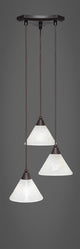Europa 3-Light Cluster Pendalier, Dark Granite/Gold Ice