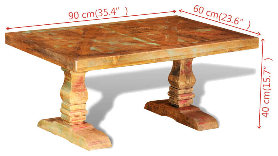 vidaXL Coffee Table Solid Reclaimed Wood