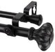 Maurice Double 13/16 inch dia. Curtain Rod, Black, 28"-48"