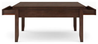 Artisan SOLID WOOD Square Coffee Table, Russet Brown