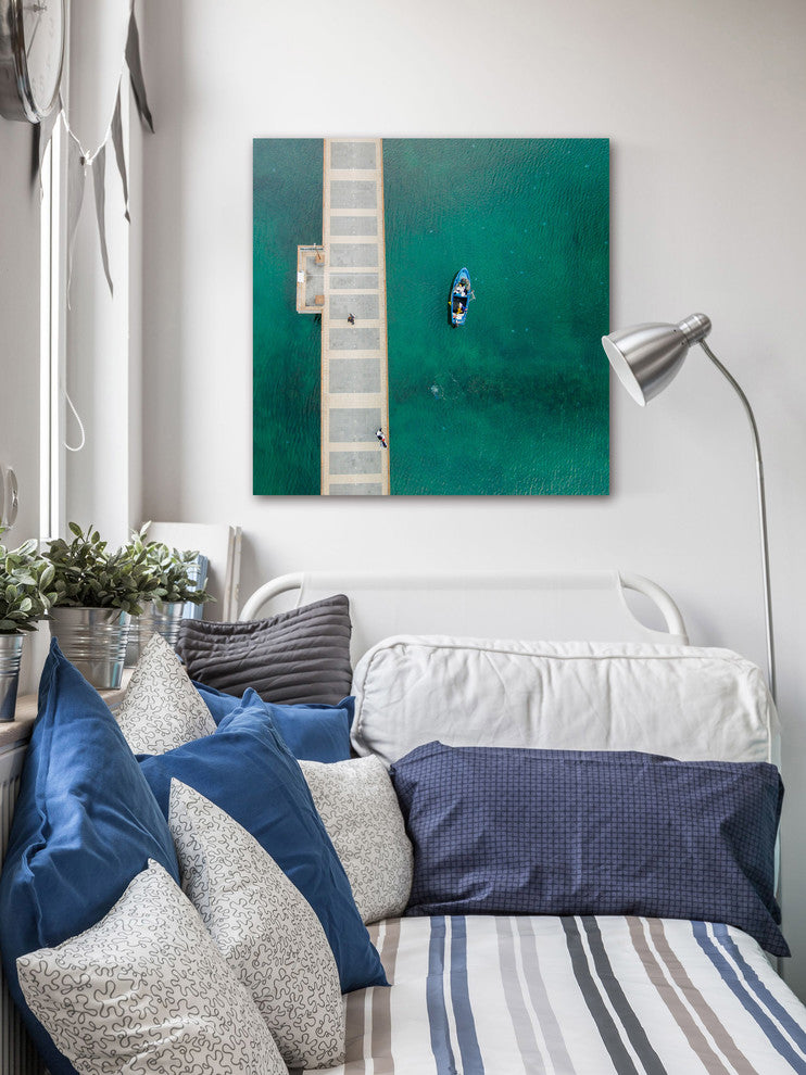 "Blue Boat Floats" Print on Canvas by Karolis Janulis