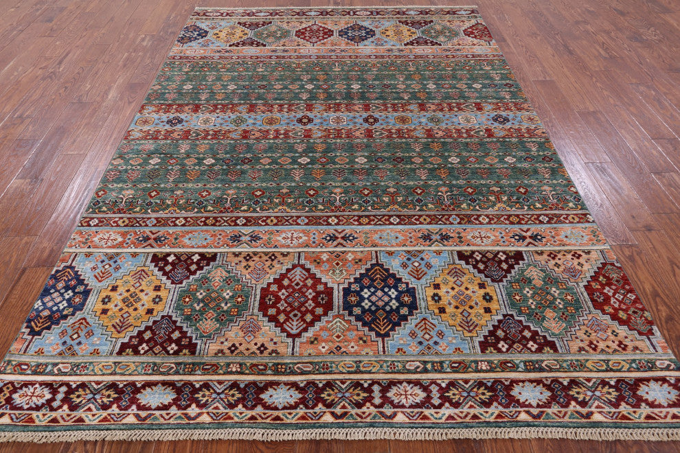 Tribal Khorjin Hand Knotted Rug 6' 10" X 9' 8" Q7765